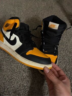 Nike Men’s High-Top Sneakers in Black, White & Yellow